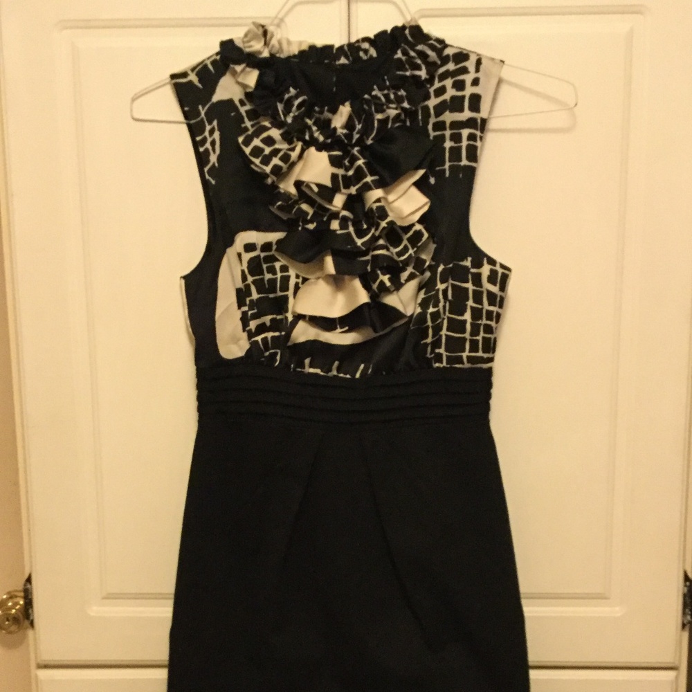 Max & Cleo Ruffle Bodice Mock 2-Piece Dress Black
